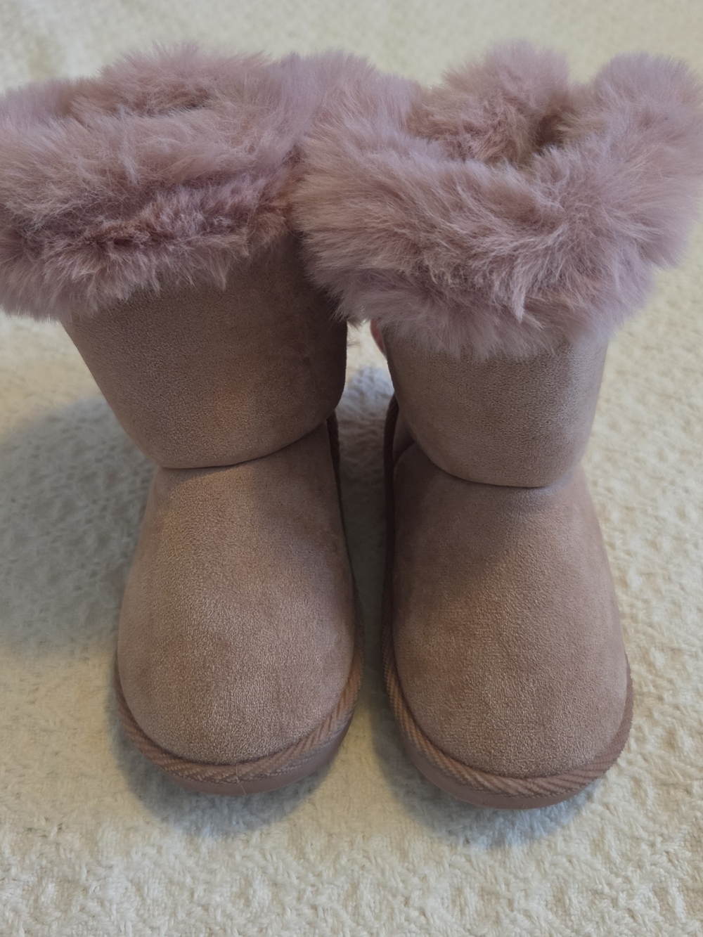 Girls' Pink Faux Fur Winter Boots